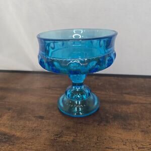Vintage Indiana Glass Company 5" Horizon Blue Glass Wedding Bowl